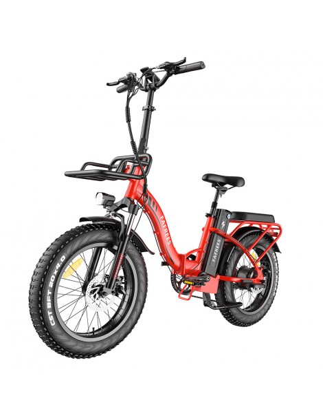 FAFREES F20 Max 20*4 Fat Inch Tire Bicicletta elettrica pieghevole - Motore brushless da 500W e batteria 18Ah - Rosso Offerta Giorno del Papà