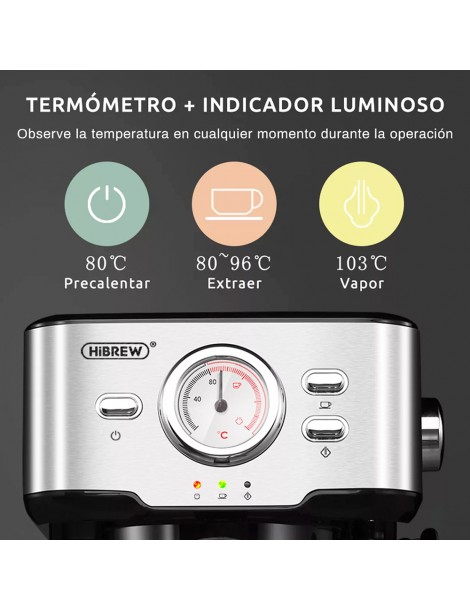 HiBREW H5 1050W Macchina da caffè 20 Bar Semi-Auto Cappuccino Espresso Capacità 1 5L Display temperatura Latest stili