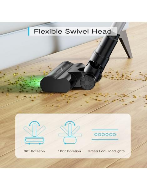MOOSOO YC1 Aspirapolvere senza fili alta aspirazione 12kPa fino a 40min di funzionamento display a LED - Argento Trasporto libero internazionale