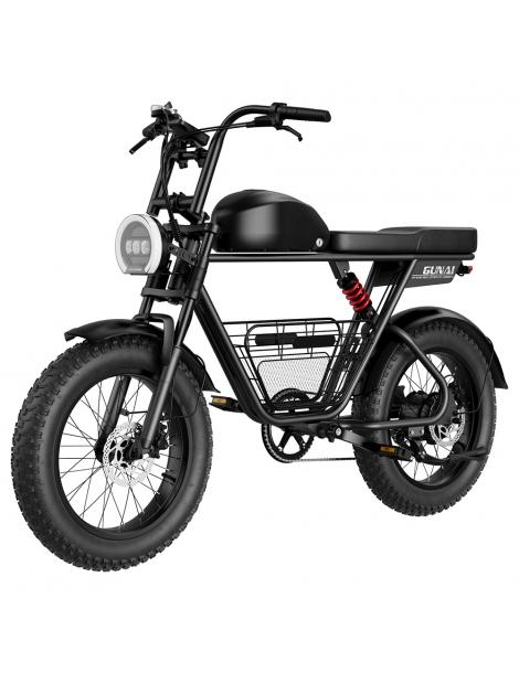 GUNAI-T Bicicletta elettrica motore 1000W batteria 48V 21Ah pneumatici grassi 20*4.0 pollici velocità massima 60km/h - Nero Saldi Di Fabbrica