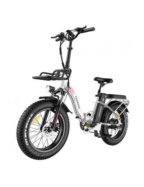 FAFREES F20 Max 20*4.0 Pneumatici Grassi da 20 Pollici Bicicletta Elettrica Pieghevole - Batteria 22.5Ah e Motore 500W - Bianco Nuova