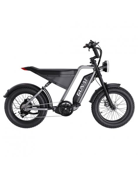 GUNAI-Y Bicicletta elettrica motore 1000W batteria 48V 18Ah pneumatici grassi 20*4.0 pollici velocità massima 60km/h - Nero Moda