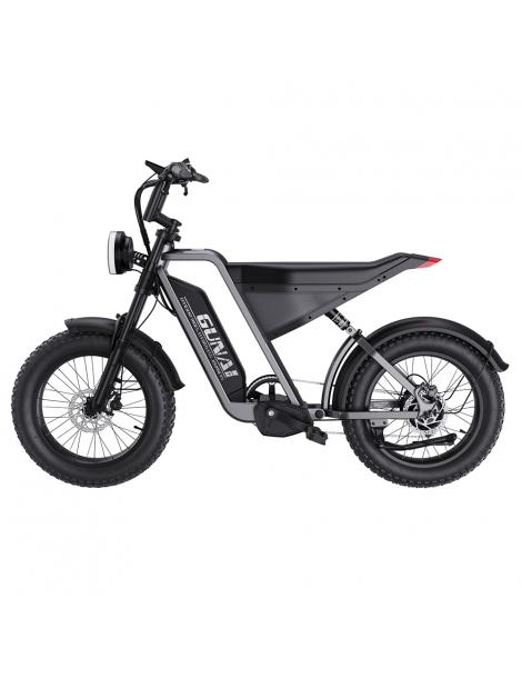 GUNAI-Y Bicicletta elettrica motore 1000W batteria 48V 18Ah pneumatici grassi 20*4.0 pollici velocità massima 60km/h - Nero Moda