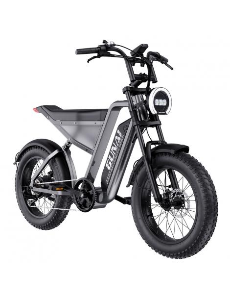 GUNAI-Y Bicicletta elettrica motore 1000W batteria 48V 18Ah pneumatici grassi 20*4.0 pollici velocità massima 60km/h - Nero Moda