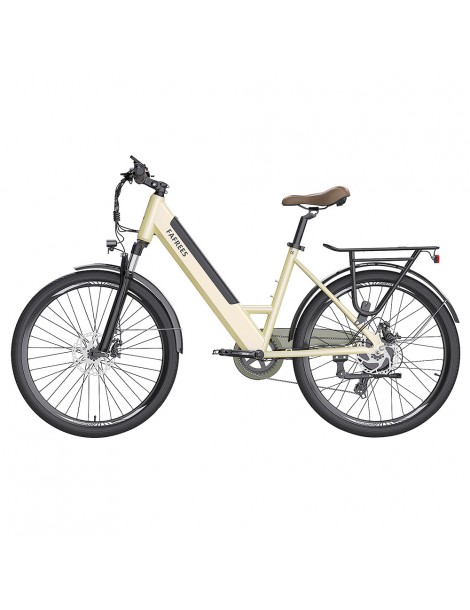 FAFREES F26 Pro 26'' E-Bike da città passo-passo 25 Km/h Motore 250W 36V 10Ah Batteria incorporata rimovibile-Oro Flash Sale