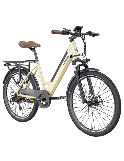FAFREES F26 Pro 26'' E-Bike da città passo-passo 25 Km/h Motore 250W 36V 10Ah Batteria incorporata rimovibile-Oro Flash Sale