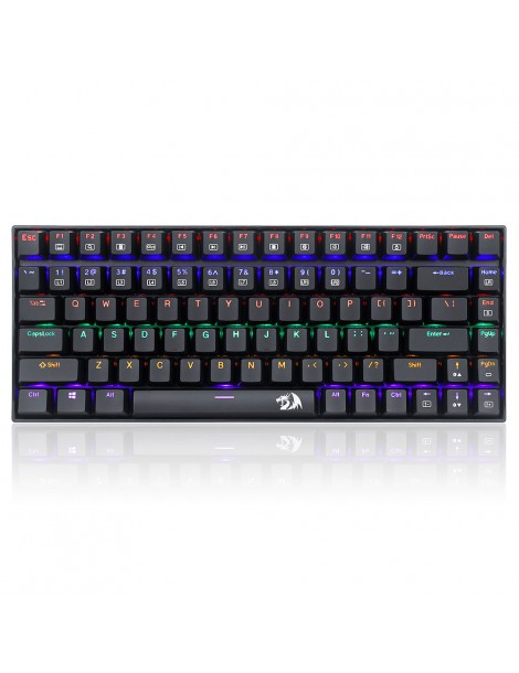 K629-KB 75% Arcobaleno LED retroilluminazione tastiera meccanica da gioco 84 tasti interruttore blu-nero Offerte speciali