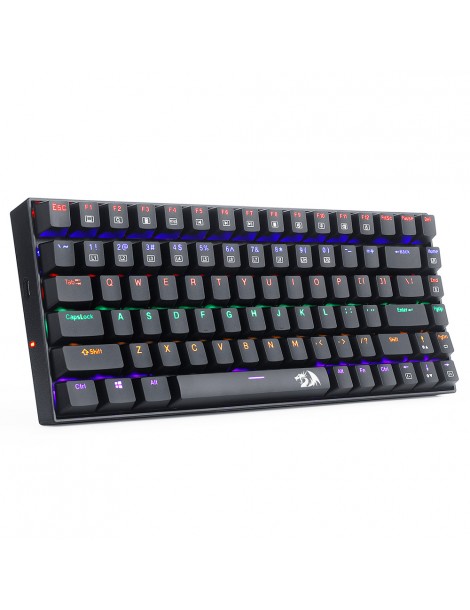 K629-KB 75% Arcobaleno LED retroilluminazione tastiera meccanica da gioco 84 tasti interruttore blu-nero Offerte speciali