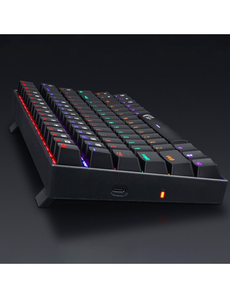 K629-KB 75% Arcobaleno LED retroilluminazione tastiera meccanica da gioco 84 tasti interruttore blu-nero Offerte speciali
