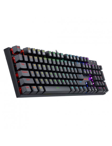 Tastiera meccanica cablata a 104 tasti K565-RGB Retroilluminazione RGB Layout USA Base in alluminio Interruttore rosso - Nero Sconti VIP