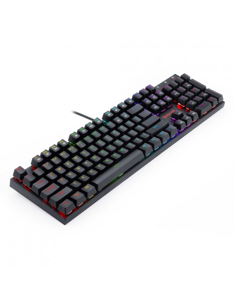 Tastiera meccanica cablata a 104 tasti K565-RGB Retroilluminazione RGB Layout USA Base in alluminio Interruttore rosso - Nero Sconti VIP