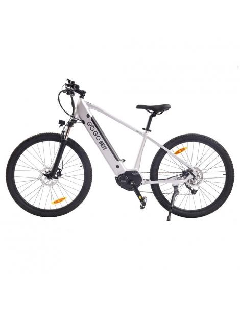 GOGOBEST GM26 Bicicletta elettrica da città motore mid-drive 36V 250W batteria 10Ah freno a disco idraulico - Argento Sostegno trimestrale