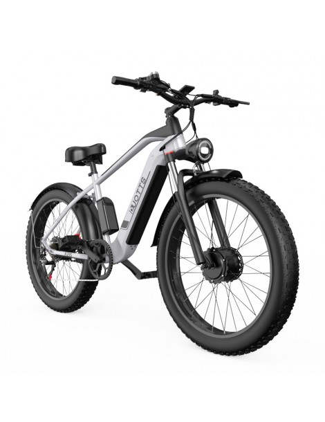 DUOTTS F26 26*4.0 Inch Bicicletta elettrica con pneumatici grassi doppio motore 750W*2 batteria LG 17.5Ah - Argento Super sconto