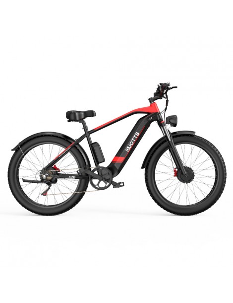 DUOTTS F26 26*4.0 Inch Bicicletta elettrica con pneumatici grassi doppio motore 750W*2 batteria LG 17.5Ah - Nero Enormi sconti