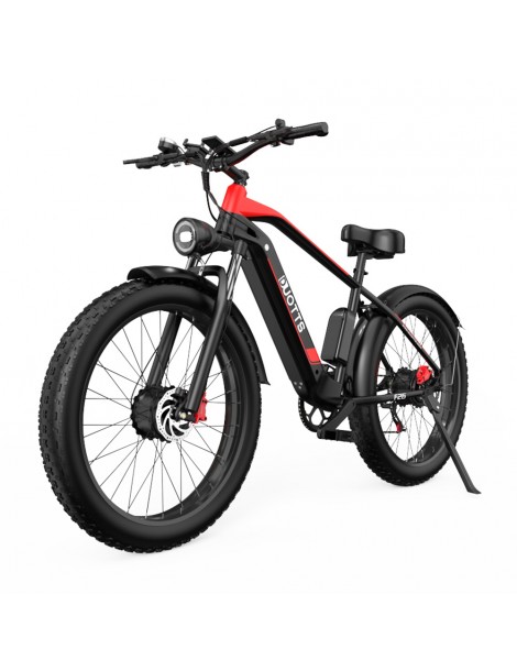 DUOTTS F26 26*4.0 Inch Bicicletta elettrica con pneumatici grassi doppio motore 750W*2 batteria LG 17.5Ah - Nero Enormi sconti