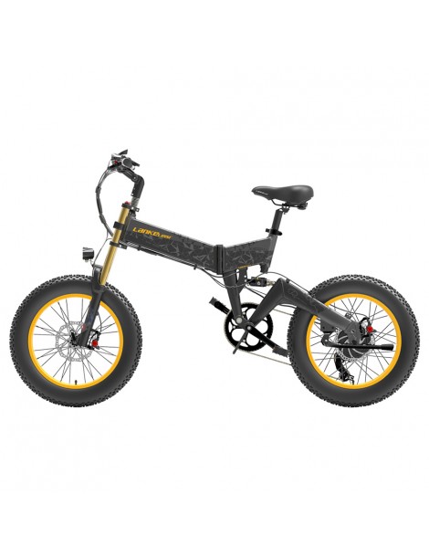 LANKELEISI X3000 Plus Bicicletta elettrica pieghevole Big Fork 48V 1000W Motore 17.5Ah Batteria - Nero 2025