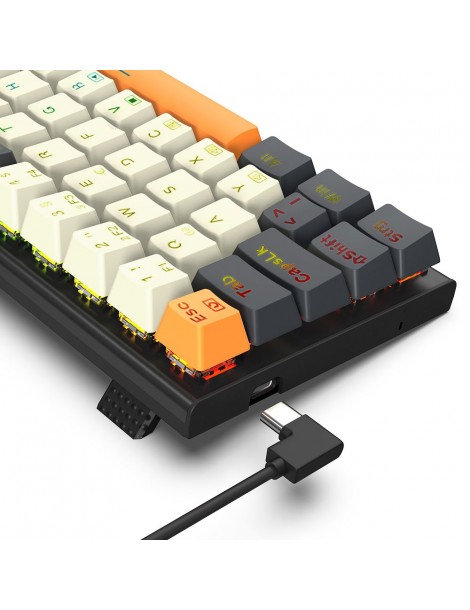 K633CGO-RGB Ryze Tastiera da gioco meccanica compatta a 68 tasti Layout tedesco Interruttore rosso retroilluminato RGB Offerta speciale