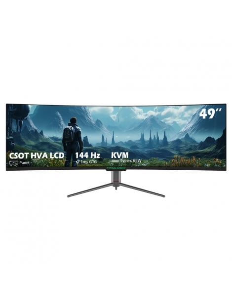 TITAN ARMY C49SHC Monitor da gioco 32:9 49 pollici DFHD 3840×1080 a schermo maggiorato pannello CSOT HVA curvo 1500R Grande vendita