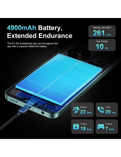 FOSSiBOT S1 5G 6GB+128GB Smartphone schermo da 6 745 pollici fotocamera da 50MP NFC GPS Android 14 - Nero Fornitura limitata