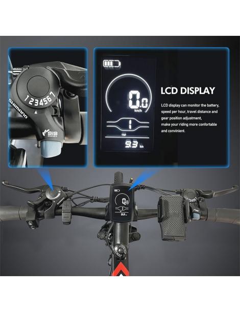Kaisda K1 Ciclomotore elettrico pieghevole pneumatico da 26 pollici motore da 500W batteria agli ioni di litio da 10Ah - Nero Online Outlet