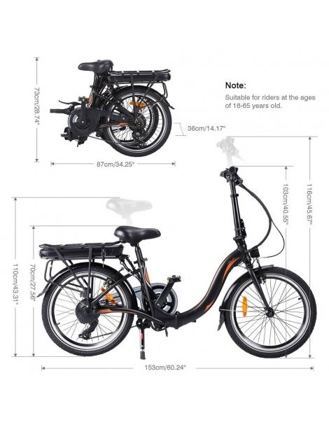 FAFREES 20F054 Bicicletta elettrica pieghevole- Batteria agli ioni di litio 36V 10AH e motore 250W Lightning offer