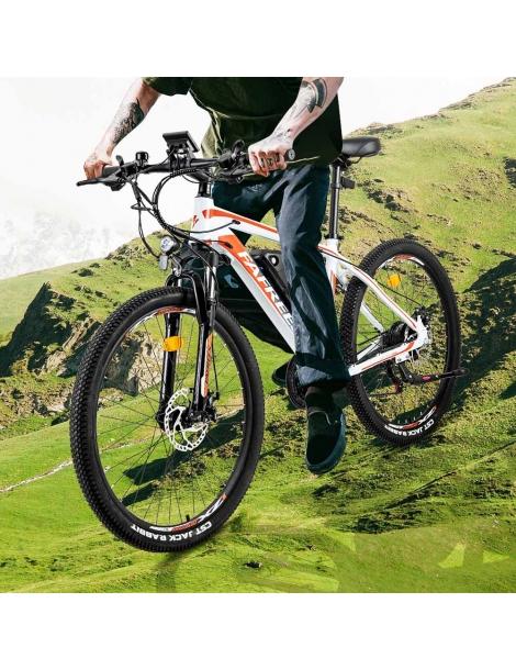 FAFREES Bici elettrica da 26 pollici 250 W con batteria agli ioni di litio da 36 V 10 Ah SHIMANO 21 velocità-Bianco Grandi sconti