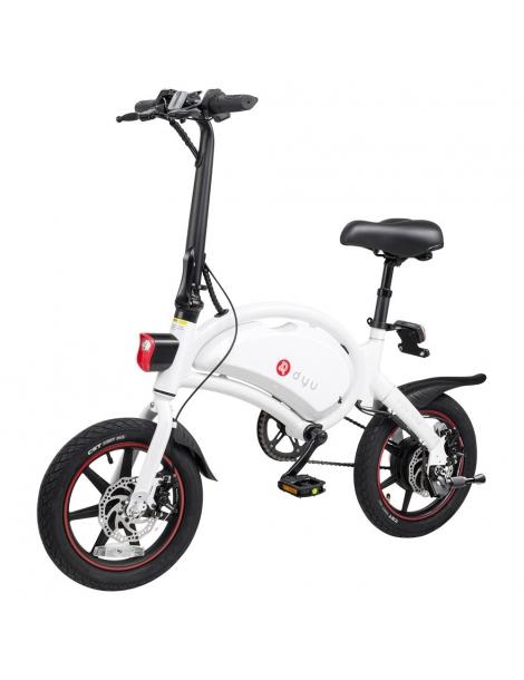 DYU D3+ ciclomotore elettrico pieghevole con pneumatici da 14" motore senza spazzole da 240W batteria 10AH - Bianco Offerte stagionali