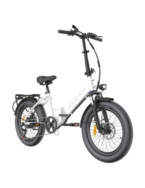 AVAKA K300 Bicicletta elettrica pieghevole motore 350W batteria 36V 16Ah pneumatici 20*3.0 pollici 31km/h 100km - Bianco Only for today