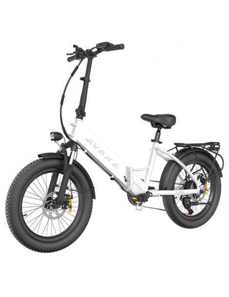 AVAKA K300 Bicicletta elettrica pieghevole motore 350W batteria 36V 16Ah pneumatici 20*3.0 pollici 31km/h 100km - Bianco Only for today