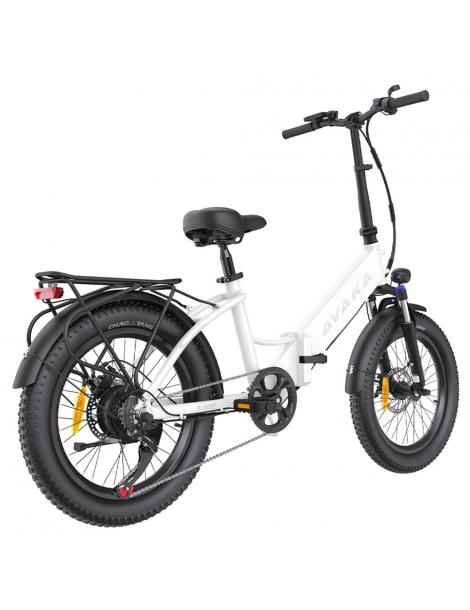 AVAKA K300 Bicicletta elettrica pieghevole motore 350W batteria 36V 16Ah pneumatici 20*3.0 pollici 31km/h 100km - Bianco Only for today