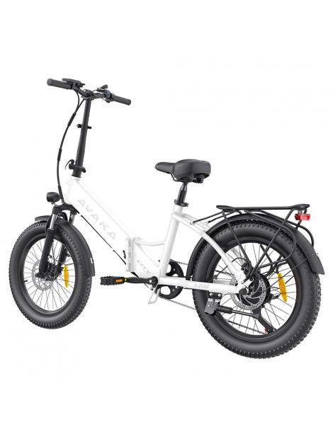 AVAKA K300 Bicicletta elettrica pieghevole motore 350W batteria 36V 16Ah pneumatici 20*3.0 pollici 31km/h 100km - Bianco Only for today
