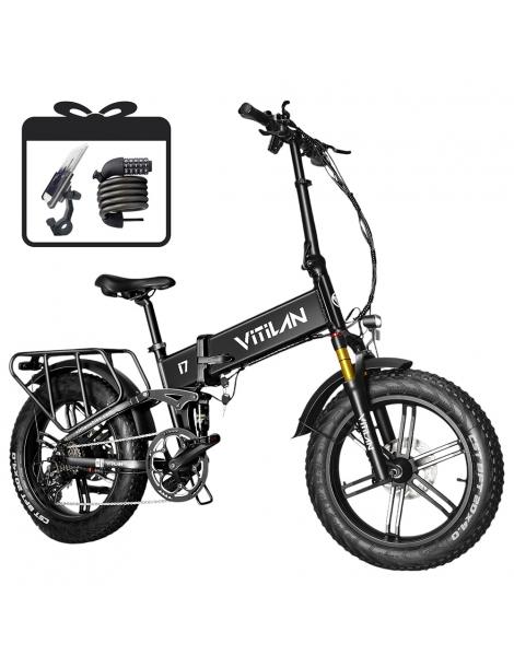 Vitilan I7 Pro 3.0 Bicicletta elettrica motore 750W 48V 20Ah pneumatico grasso 20*4.0 pollici 45km/h 80Nm 110km - Nero Offerta speciale della fabbrica