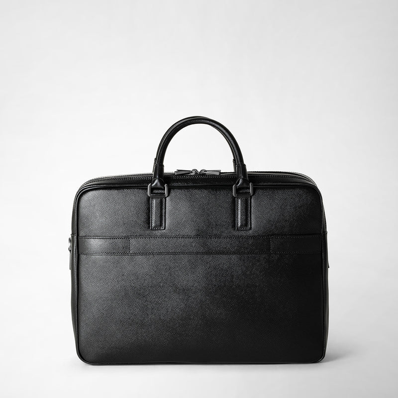 Serapian Borsa business doppio scomparto pelle evoluzione nero Nuovo