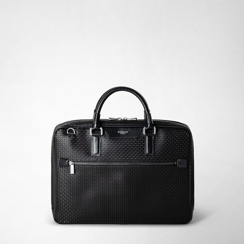 Serapian Borsa business extra slim in stepan nero-nero eclissi Nuova