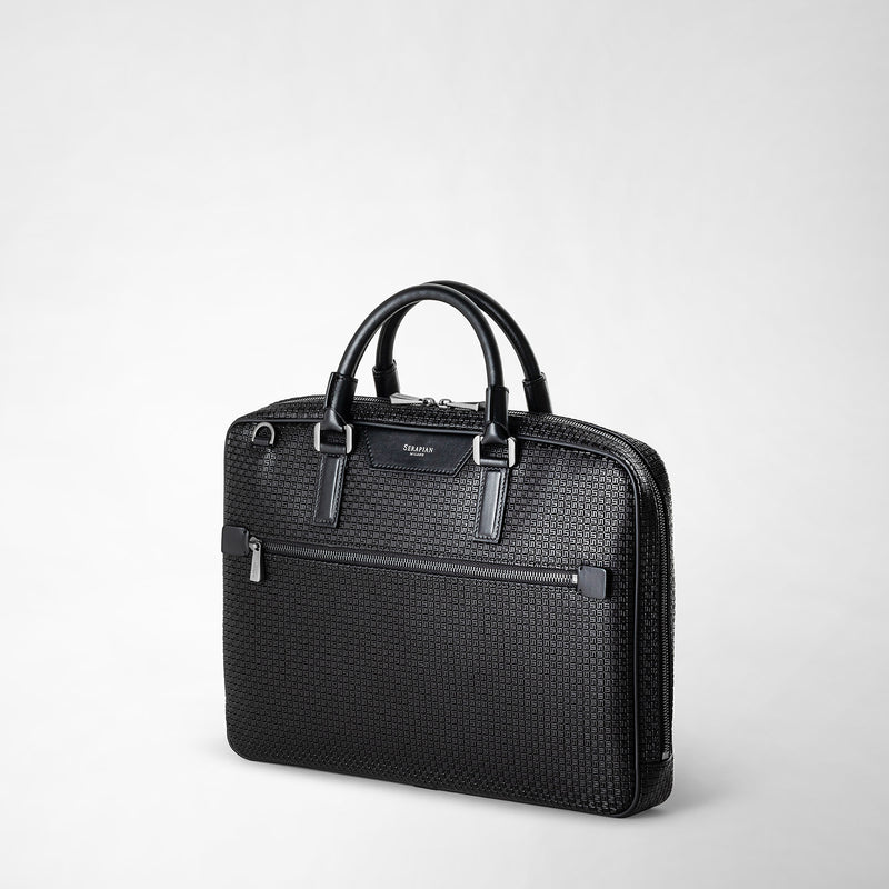 Serapian Borsa business extra slim in stepan nero-nero eclissi Nuova