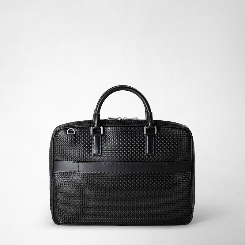 Serapian Borsa business extra slim in stepan nero-nero eclissi Nuova