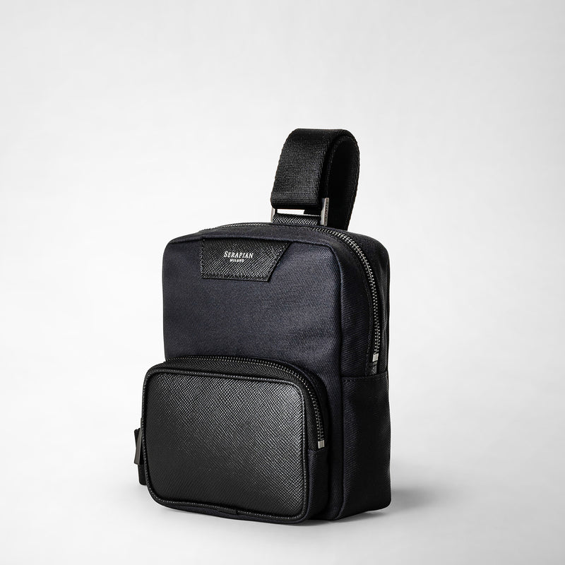 Serapian Sling bag recycled twill evoluzione eclipse black Vendita Calda