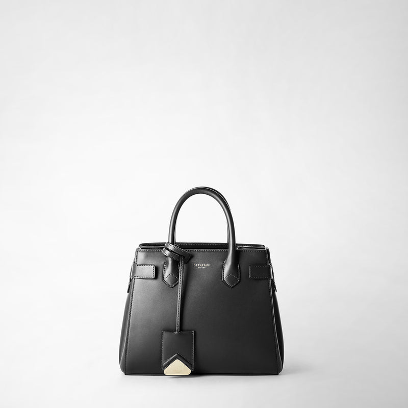 Serapian Meline' handbag in seta leather black Pezzi Unici