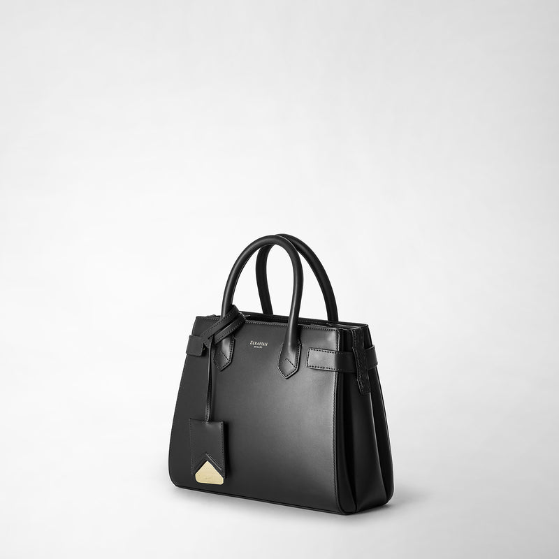 Serapian Meline' handbag in seta leather black Pezzi Unici