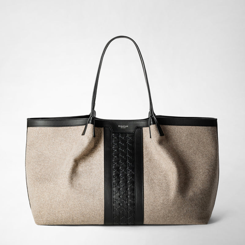 Serapian BORSA SECRET TOTE IN LANA E MOSAICO Consegna Veloce
