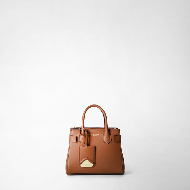 Serapian Mini meline' handbag in seta leather cuoio Saldi