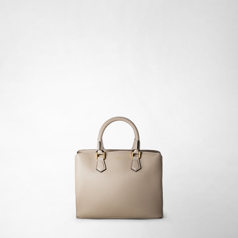 Serapian small luna handbag in rugiada leather sahara Negozio