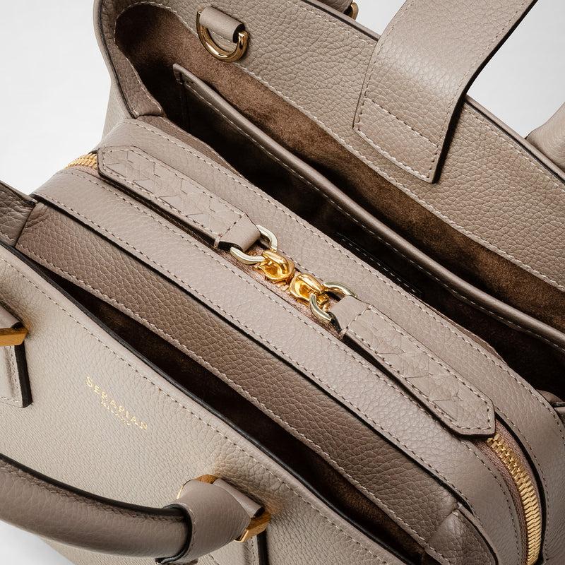 Serapian small luna handbag in rugiada leather sahara Negozio