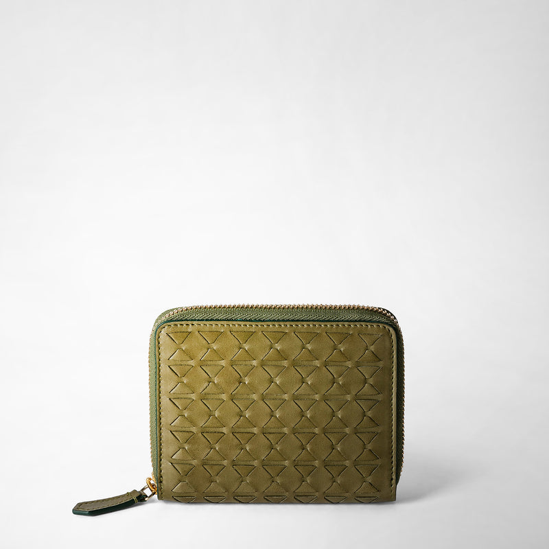 Serapian PORTAFOGLIO MINI CON ZIP IN MOSAICO Nuovo