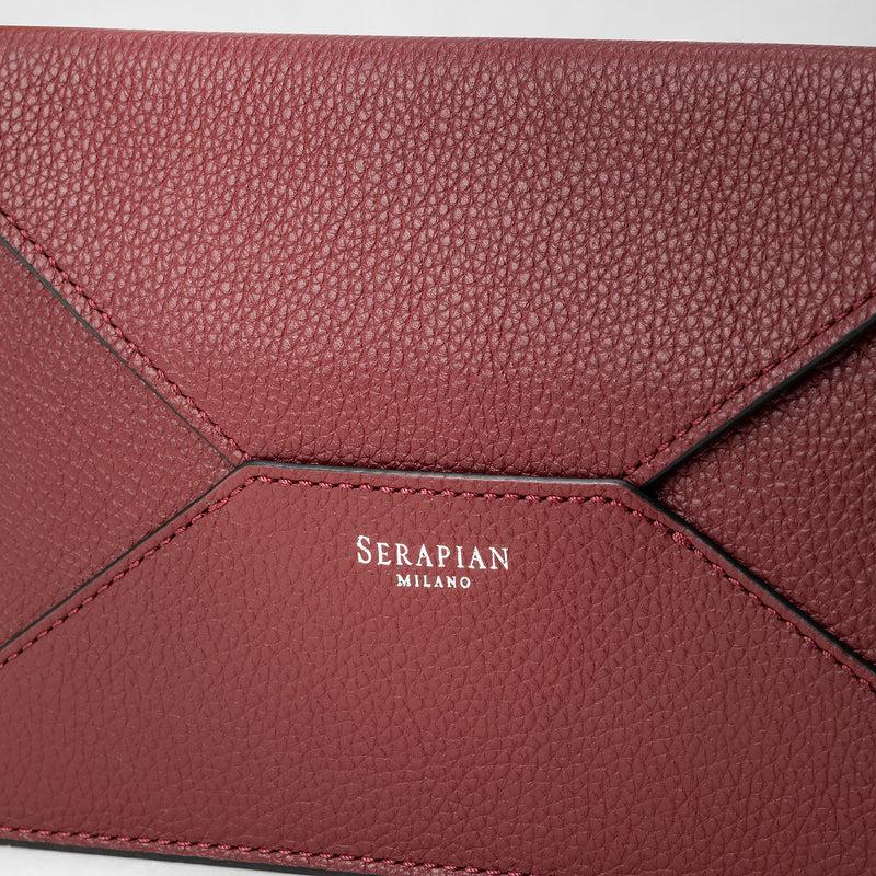 Serapian Pouch in pelle rugiada burgundy Vendita Calda