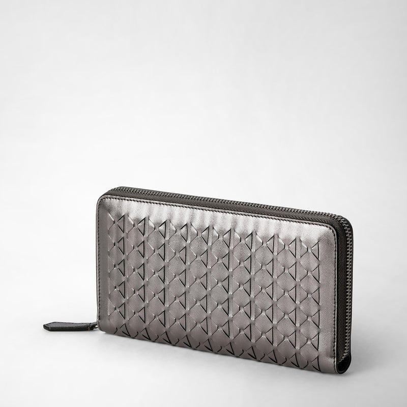 Serapian Zip-around wallet in mosaico ruthenium Presa