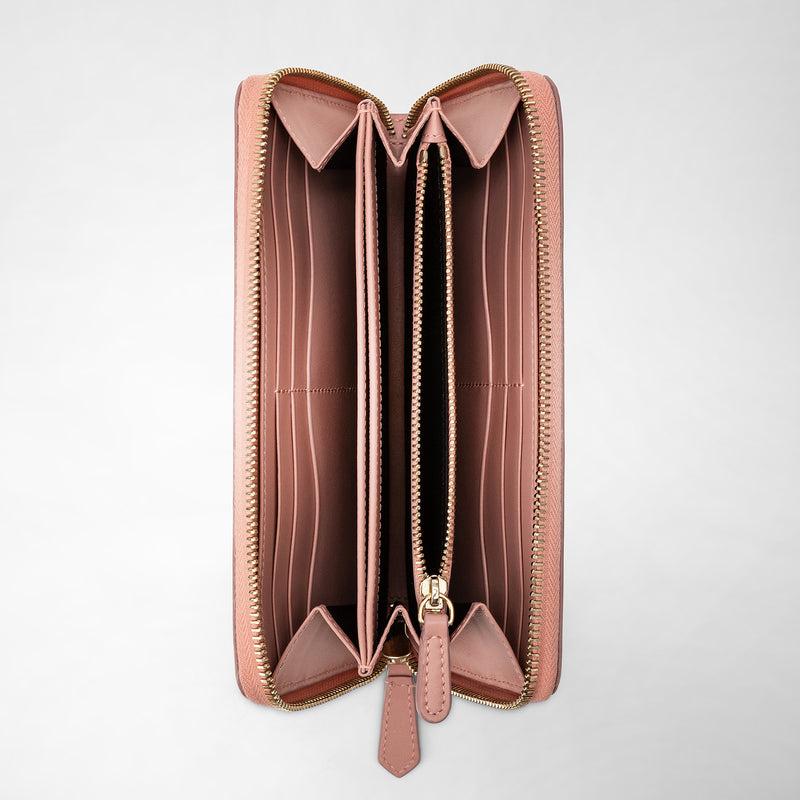 Serapian Portafoglio con zip in mosaico blush Online