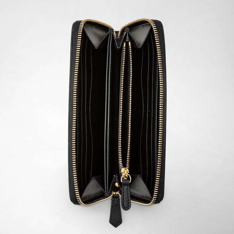 Serapian Portafoglio con zip in mosaico nero Outlet