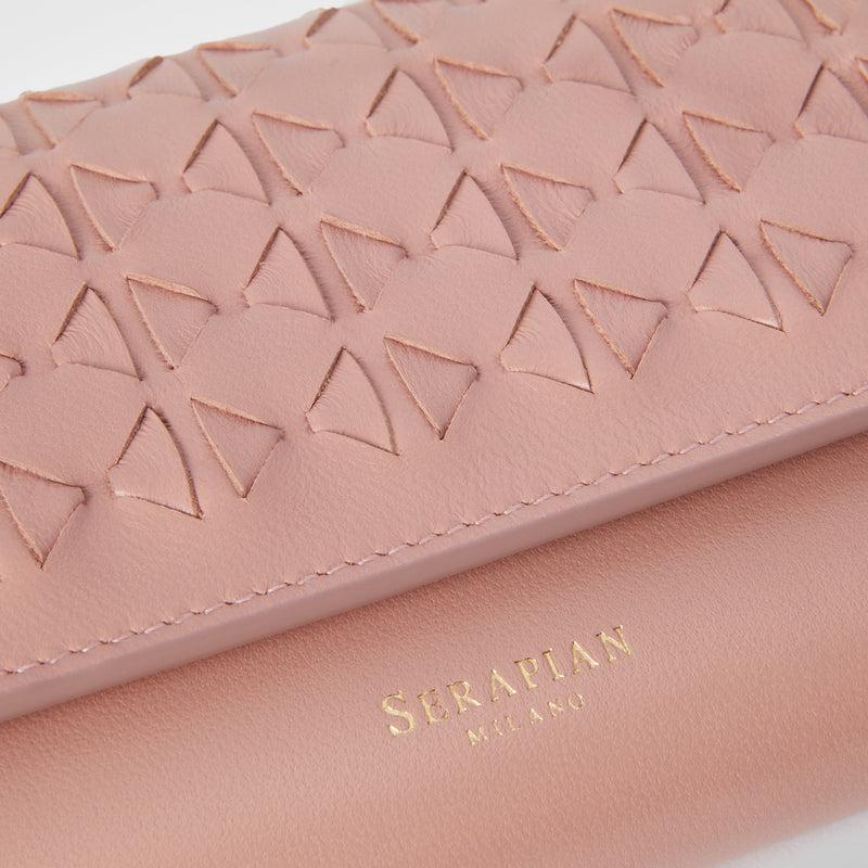 Serapian Portafoglio continental in mosaico blush Offerte