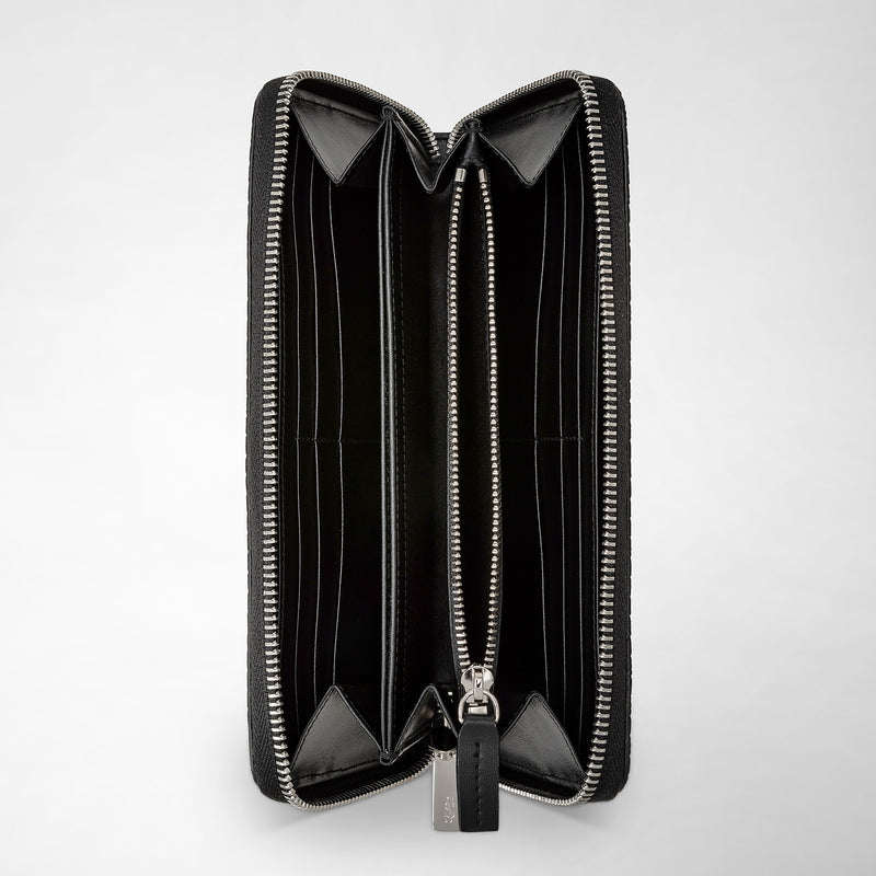 Serapian Portafoglio con zip in stepan asfalto-nero In Linea